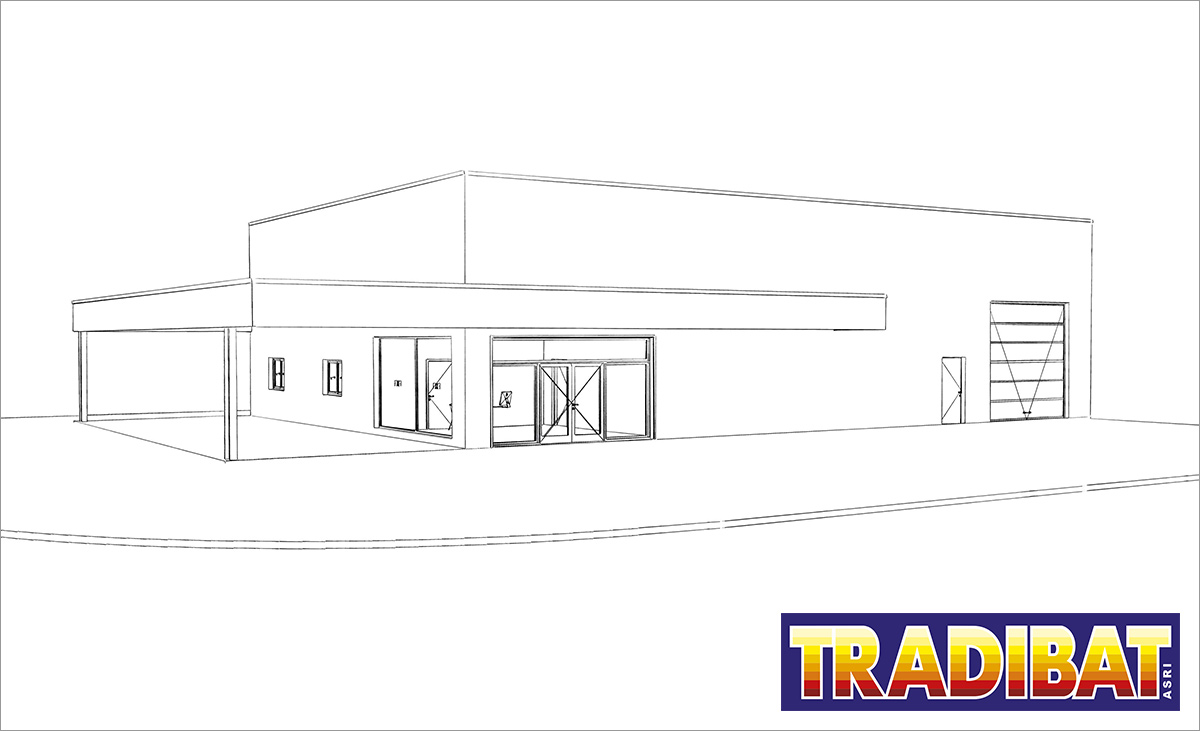 Conception d'un bâtiment industriel clos et couvert par Tradibat