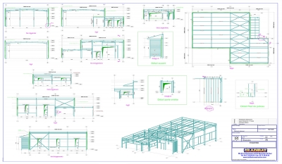 Plan d'ensemble charpente métallique
