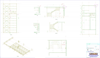 Plan de validation d'une mezzanine avec escalier